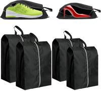 GIUSOBG 4 Stück Schuhtasche Reise Schuhbeutel Wasserdicht 42cm Groß Schuhtasche Koffer mit Reißverschluss für Die Aufbewahrung zu Hause und Reisegebrauch (42×24×18cm)