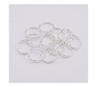 GIVBRO 50 Stück offene Biegeringe runde Schlüsselringe für DIY Handwerk Schmuck Schlüsselanhänger Herstellung Zubehör Silber, 15 mm