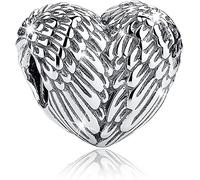 GIVBRO Charm Anhänger 925 Sterling Silber Federn Engel Flügel Herz Form Charm Bead für Pandora Armband Halskette Zubehör