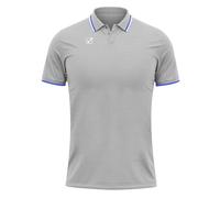 Givova Poloshirt aus Baumwolle Piqué Action, Hellgrau Melange/Weiß, XL
