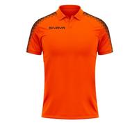 Givova Unisex Polo Club Sweatshirt, Orange Fluo/Noir, XXXL