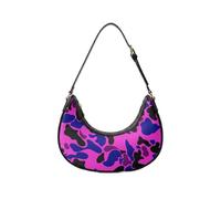 GIYXHU Damen Pu Leder Loop Bag Cloud Camo Print Moon Single Shoulder Unterarmtasche Für Frauen(Color1)