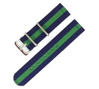 GJHGNFRDK Band aus Canvas, NATO-Uhrenarmband aus Leder, Nylon, Canvas, mehrfarbig, silberne Schnalle, verschiedene Größen