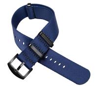 GJHGNFRDK Band aus Canvas, Nylon-NATO-Uhrenarmband, blau, 18-24 mm, silberne Schließe