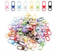 Gjinxi 60 Stück Kleine Karabinerhaken Bunte DIY Schlüsselanhänger | Basteln Schlüsselring, Schlüssel Karabiner Klein, Mini Drehgelenk Schlüsselringe, Selber Machen Anhänger
