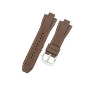 GJZISBKLB 13 x 29 mm Silikon-Uhrenarmband kompatibel mit Michael Kors MK8184 MK8729 MK9020 Armband, weich, for Herren, Ersatzarmband, Zubehör, Armband(Brown-silver buckle)