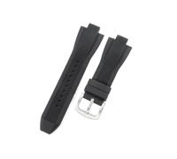 GJZISBKLB 13 x 29 mm Silikon-Uhrenarmband kompatibel mit Michael Kors MK8184 MK8729 MK9020 Armband, weich, for Herren, Ersatzarmband, Zubehör, Armband(Black-silver buckle)