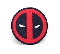 GK Deadpool-Logo Aufnäher, Rot, Rund, Comic Character Logo, Aufnäher, Aufbügeln, Mittel, 1 Stück