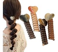 GkgWuxf Haarklavins für Frauen, Spulen aus - Spulenköpfe ohne Beschädigungen, 4 x Set Soft Stretchy Elastic für dicke und feine lockige Frisuren für Damen und Jugendliche