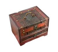 GKYQVE Traditionelle chinesische Schmuckschatulle aus Holz mit Schublade und Griff, elegante Ohrringe und kleine Schmuckhalter für Damen