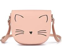 Gladdon Katze Umhängetasche Messenger Bag für Teenager, Kinder,Mädchen, kleine modische Geldbörse, Pink,Süße kleine Mädchen Taschen