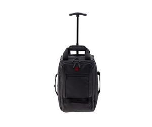 GLADIATOR Koffer Rucksack mit Rollen, Handgepäck, Fleece, Schwarz, cabina, Tasche mit Rädern und Rucksack, Maße unter dem Sitz RYANAIR