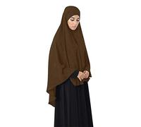 GladThink Muslim Damen Top Langer Hijab DunkelKaffee L
