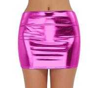 Glänzend-Lederrock Damen Schwarz Sexy Kurz: Sommerrock Damen Midi Rot Midirock Pu Lack Maxirock Rock Disco Tüllrock Retro Minirock Stretch Unterrock Leicht Luftig Strandrock/Wickelrock/Sportrock