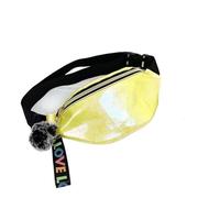GläNzende Bauchtasche PU Gradient Sport Outdoor Fashion Waistpack Vielseitige Glänzende Leder Taille Tasche Männer Und Frauen Umhängetasche Brust Tasche Fur Sport(Yellow)