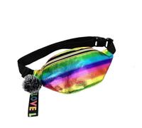 GläNzende Bauchtasche PU Gradient Sport Outdoor Fashion Waistpack Vielseitige Glänzende Leder Taille Tasche Männer Und Frauen Umhängetasche Brust Tasche Fur Sport(Color)