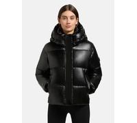 Glänzende kurze Winter Steppjacke "Devina Shiny-YM" Black M