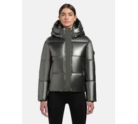 Glänzende kurze Winter Steppjacke "Devina Shiny-YM" Medium Grey XS