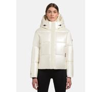 Glänzende kurze Winter Steppjacke "Devina Shiny-YM" Off White XS