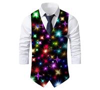 Glänzende Pailletten-Weste für Herren Glitzer Jacket Herren V-Ausschnitt Festlich Sakko Glänzende Jacket Glitzer Anzug Jacke Silvester Paillettenweste