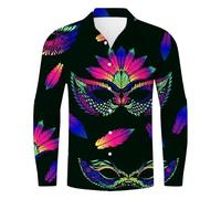 Glänzende Satin Hemden Herren Glitzer Shirt Herren Retro Herrenmode Lässiges Langarmhemd In Übergröße Mit Lockerer Passform Karnevalsmotiv Digitaldruck Reverskragen Langarm Karneval Party