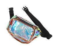 Glänzende Taille-Gürteltasche mit Doppelreißverschlüssen, wasserdicht und verstellbar, Bauchtasche