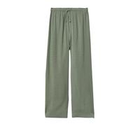 Glänzende Wide-Leg-Hose mit Elastikbund olivgrün 170