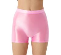 Glänzende Yoga-Shorts für Damen, nahtlose Radlershorts aus Nylon mit hoher Taille, hochdehnbare Hotpants-Hotpants für Biker, glänzende Shorts mit schmaler Passform für Sport, Fitness, Tanz, Rave Dance
