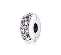 Glänzender Liebes-Clip-Charme für Armband, 100% echtes 925er Sterlingsilber-Clip-Charme für Pandora-Armband, SCC1745