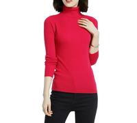 Glamexx24 Damen Einfarbig Langarm Rollkragenpullover Casual Strickpullover Sweatshirt Warme Feinstrick Pullover