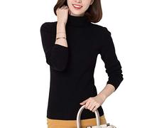 Glamexx24 Damen Einfarbig Langarm Rollkragenpullover Casual Strickpullover Sweatshirt Warme Feinstrick Pullover