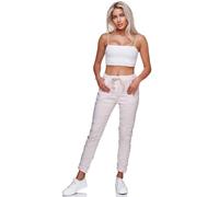 Glamexx24 Jogginghose Damen Casual Sommer Hose Einfarbig Leicht Freizeithose Made in Italy
