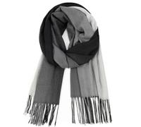 Glamexx24 Schal Damen Winterschal Gefühl Langer Schal mit Fransen Baumwolle Warm Herbst Winter Farbverlauf Deckenschal und Tücher 165x 70 cm