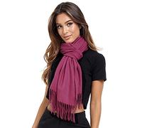 Glamexx24 Schal Damen Winterschal Gefühl Langer Schal mit Fransen Baumwolle Warm Herbst Winter Unifarben Deckenschal und Tücher 200 x 74 cm