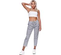 Glamexx24 Sommerhose Damen Leicht Casual Jogginghose: Einfarbig Freizeithose 7/8 Straight Leg Damenhose mit Taschen Capri Pants Strandhose