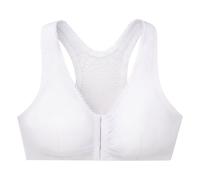 GLAMORISE Baumwoll-BH mit Vorderverschluss und T-Rücken - Weiss 80G/H Damen