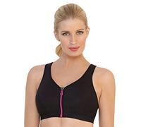 Glamorise Damen Bügelloser BH-Sport im MagicLift-Design mit Reißverschluss für hohe Belastung, Einfarbig, Gr. 105F, Schwarz (Schwarz 2)