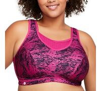 Glamorise Damen Hochleistungs Bustier Sport-BH, Fuchsia Print,95E