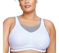 Glamorise Damen Hochleistungs Bustier Sport-BH, Weiss/Grau,90E