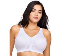 Glamorise Damen Rückenstützender MagicLift-Vorderverschluss-BH, Weiß,110G