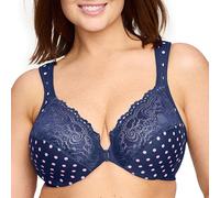 Glamorise Damen Wonderwire Bügel, vorne schließend, 1245 BH, Navy Print, 100G