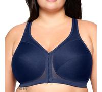 Glamorise Women's MagicLift Posture Back Wirefree #1265 Full Coverage Bra, Opaque, Blue, 44C