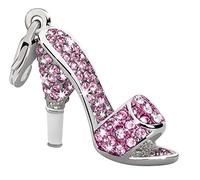 Glamour World Kette und Charm "Pantolette" mit Swarovski-Kristallen pink