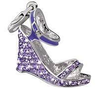 Glamour World Kette und Charm "Plateau" mit Swarovski-Kristallen violett