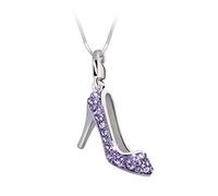 Glamour World Kette und Charm "Pumps" mit Swarovski-Kristallen violett