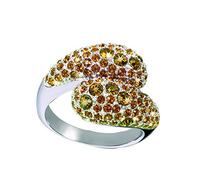 Glamour World Ring 925 Sterlingsilber mit Swarovski-Kristallen gold
