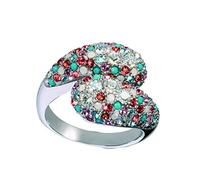 Glamour World Ring 925 Sterlingsilber mit Swarovski-Kristallen multicolor/silber