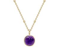 Glanzstücke Damen-Kette Sterling Silber gelbgold mit Anhänger Amethyst lila - Edelsteinkette für Frauen Heilsteine Amethyste