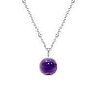Glanzstücke Damen-Kette Sterling Silber mit Anhänger Amethyst lila Länge 40 cm + Verlängerung 5 cm - Edelsteinkette für Frauen Heilsteine Amethyste