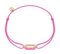 Glanzstücke München Textilarmband Armband Sterling Silber Gelbgold Textil (pink) Emaille Pink für Damen - One Size